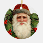 Oude Kerstmis, Kerstman Keramisch Ornament (Voorkant)