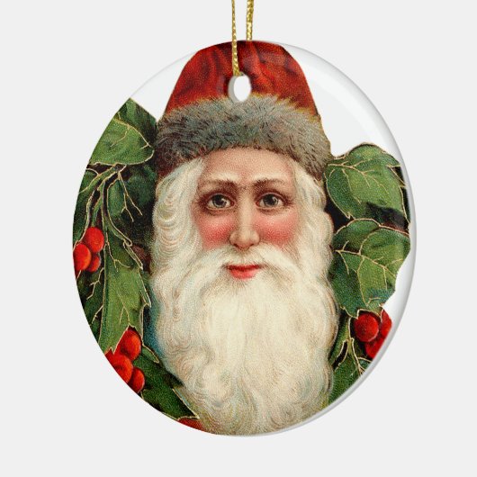 Oude Kerstmis, Kerstman Keramisch Ornament (Links)