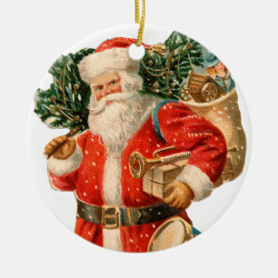 Oude Kerstmis, Kerstman Keramisch Ornament