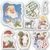 Oude Kerstmis, Kerstman, Kinderen en Speelgoed Sticker (Voorkant)