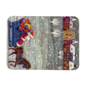 Oude Kerstmis, Kerstman Paard Open Slede Magneet (Horizontaal)