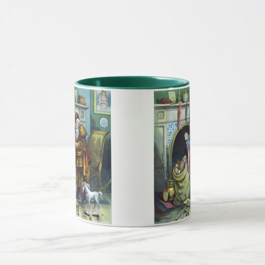 Oude Kerstmis, Kerstman Sokken met Speelgoed Mok (Midden)