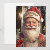 Oude Kerstmis kerstman wildernis Feestdagenkaart (Voorkant / Achterkant)