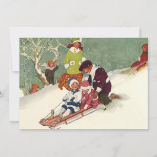 Oude Kerstmis, Kinderen sleeën uitnodiging