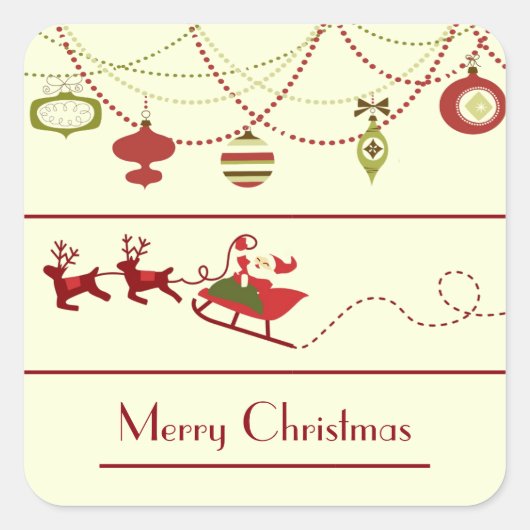 Oude kerstmis met fashioned - Square Sticker (Voorkant)