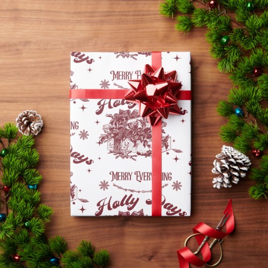 Oude Kerstmis met Hulst Cadeaupapier (Feestdagen Geschenken)