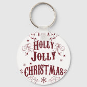 Oude Kerstmis met Kerstplezier Sleutelhanger (Voorkant)