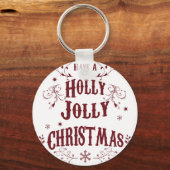 Oude Kerstmis met Kerstplezier Sleutelhanger (Achterkant)