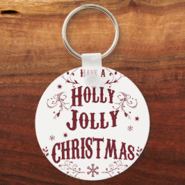 Oude Kerstmis met Kerstplezier Sleutelhanger