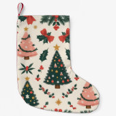 Oude Kerstmis Mistletoe & Strikken Vakantie Kleine Kerstsok (Voorkant)