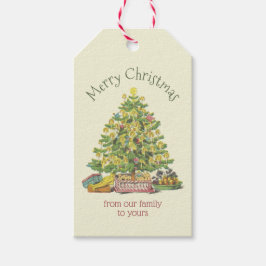 Oude kerstmis op maat cadeaulabel