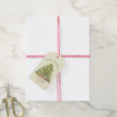 Oude kerstmis op maat cadeaulabel (Met Touw)