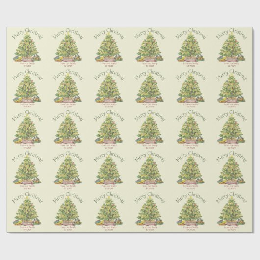 Oude kerstmis op maat cadeaupapier (Vlak)