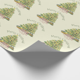 Oude kerstmis op maat cadeaupapier
