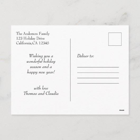 Oude Kerstmis Postzegel Feestdagenkaart (Achterkant)