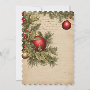 Oude Kerstmis Precisie Snij Afbeelding Kaart