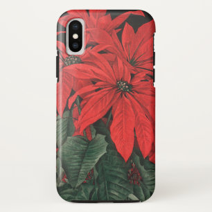 Oude Kerstmis Rode Poinsettia Planten Bloemen iPhone XS Hoesje