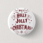 Oude Kerstmis Ronde Button 3,2 Cm (Voorkant)