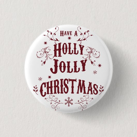 Oude Kerstmis Ronde Button 3,2 Cm (Voorkant)