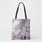 Oude Kerstmis, sleeën, Central Park Glackens Tote Bag (Voorkant)