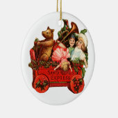 Oude kerstmis, Speelgoed doos Keramisch Ornament (Rechts)