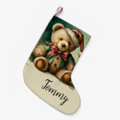 Oude Kerstmis Teddybeer Kleine Kerstsok (Voorkant (Hangend))