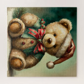 Oude Kerstmis Teddybeer Legpuzzel (Horizontaal)
