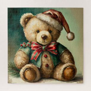Oude Kerstmis Teddybeer Legpuzzel