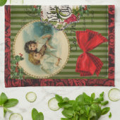 Oude kerstmis theedoek (Gevouwen)