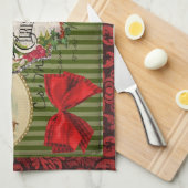 Oude kerstmis theedoek (Quarter Fold)