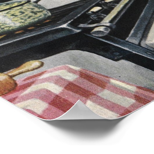  Oude Kerstmis thuis Poster (Hoek)