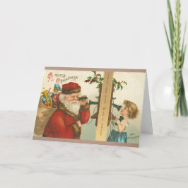 Oude Kerstmis uit de jaren 1910 van een klein meis Kaart