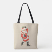 Oude Kerstmis Victoriaanse Kerstman IJsrijder Tote Bag (Achterkant)