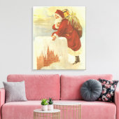 Oude Kerstmis Victoriaanse Kerstman in Schoorsteen Canvas Afdruk (Insitu (Woonkamer))