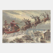 Oude Kerstmis Victoriaanse Kerstman Inpakpapier Vel (Voorkant 2)