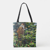 Oude Kerstmis, Victoriaanse Kerstman met Kerstboom Tote Bag (Achterkant)