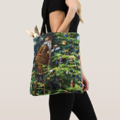 Oude Kerstmis, Victoriaanse Kerstman met Kerstboom Tote Bag (Dichtbij)