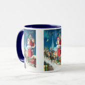 Oude Kerstmis Victoriaanse Kerstman op Schoorsteen Mok (Voorkant links)