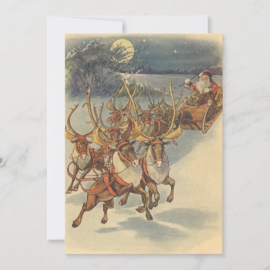 Oude Kerstmis Victoriaanse Kerstman Uitnodiging (Voorkant)