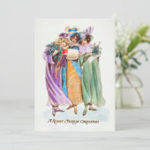 Oude Kerstmis Vrouw Dame Feestdagenkaart (Staand voorkant)