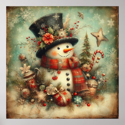 Oude kerstposter poster (Voorkant)