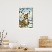 Oude kerstposter poster (Keuken)