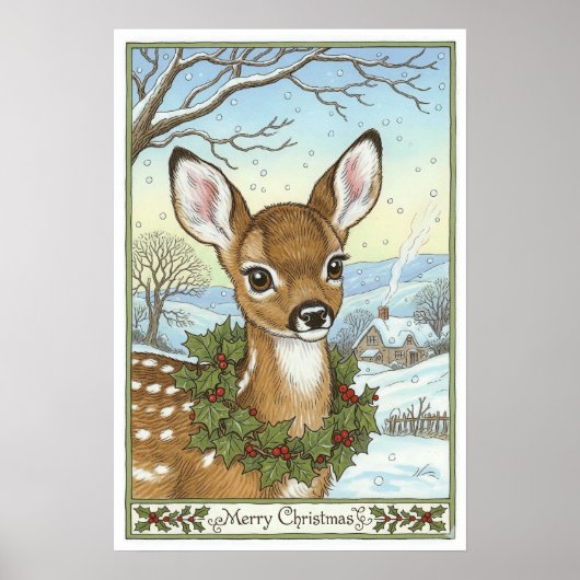 Oude kerstposter poster (Voorkant)