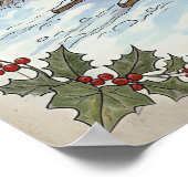 Oude kerstposter poster (Hoek)