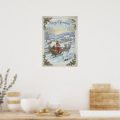 Oude kerstposter poster (Keuken)