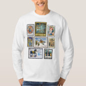 Oude kerstpostzegel  t-shirt (Voorkant)