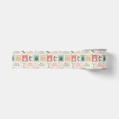 Oude kerstpostzegelpatroon grosgrain lint (Voorkant)