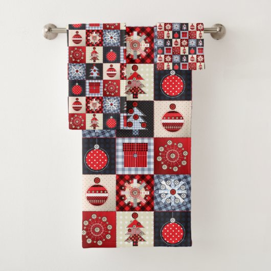 Oude kerstquilt met fashioned bad handdoek (Insitu)