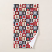 Oude kerstquilt met fashioned bad handdoek (Handdoek)