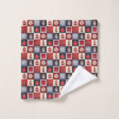 Oude kerstquilt met fashioned bad handdoek (Wasdoekje)